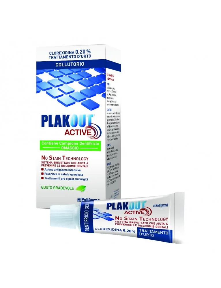 Plak Out Active 0,20% 200ml + Dentifricio Omaggio