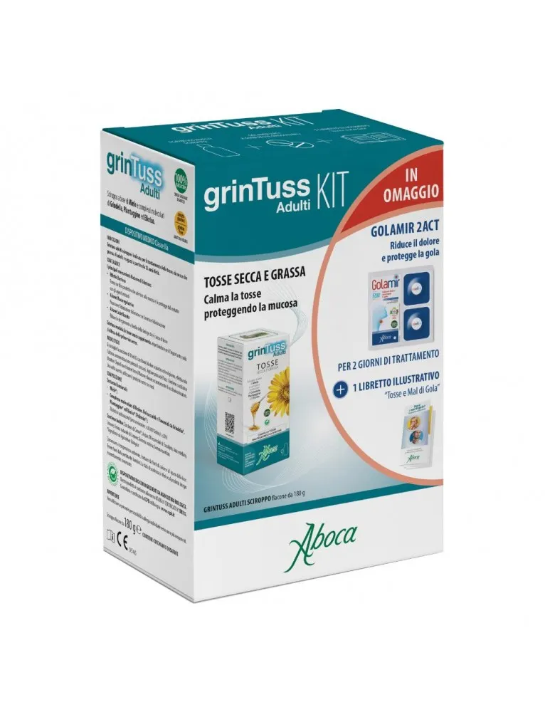 Grintuss Adulti Kit Sciroppo 180g + Golamir2Act 8 compresse