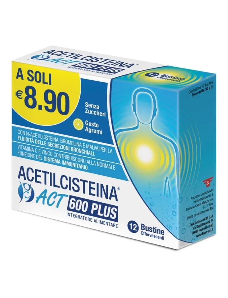Acetilcisteina Act 600 Plus 12 Bustine