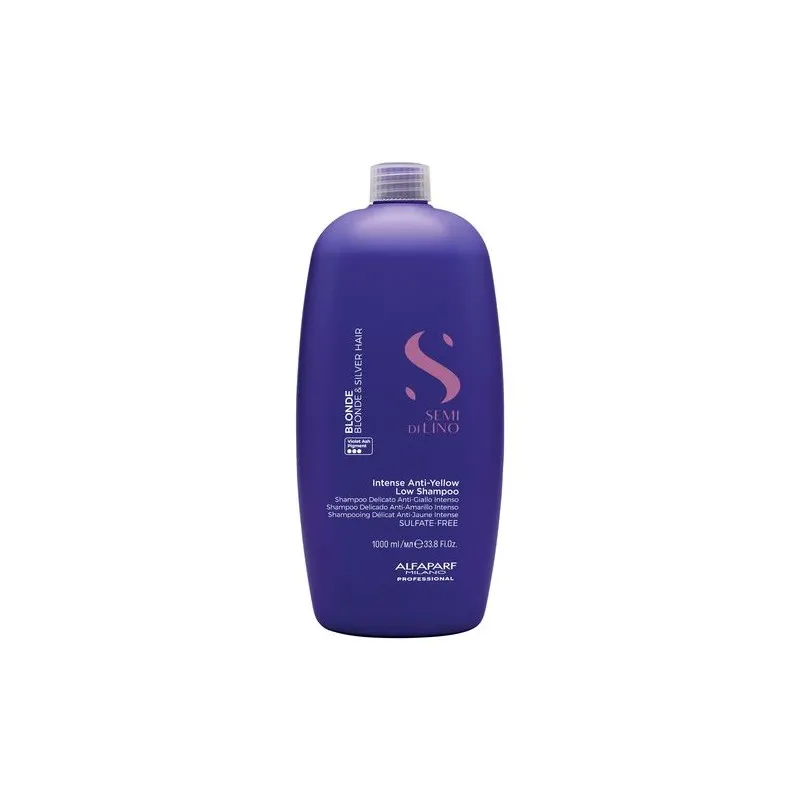 Alfaparf Semi di Lino Blonde Anti Yellow Low Shampoo 1000ml - shampoo antigiallo capelli biondo freddo, decolorati bianchi