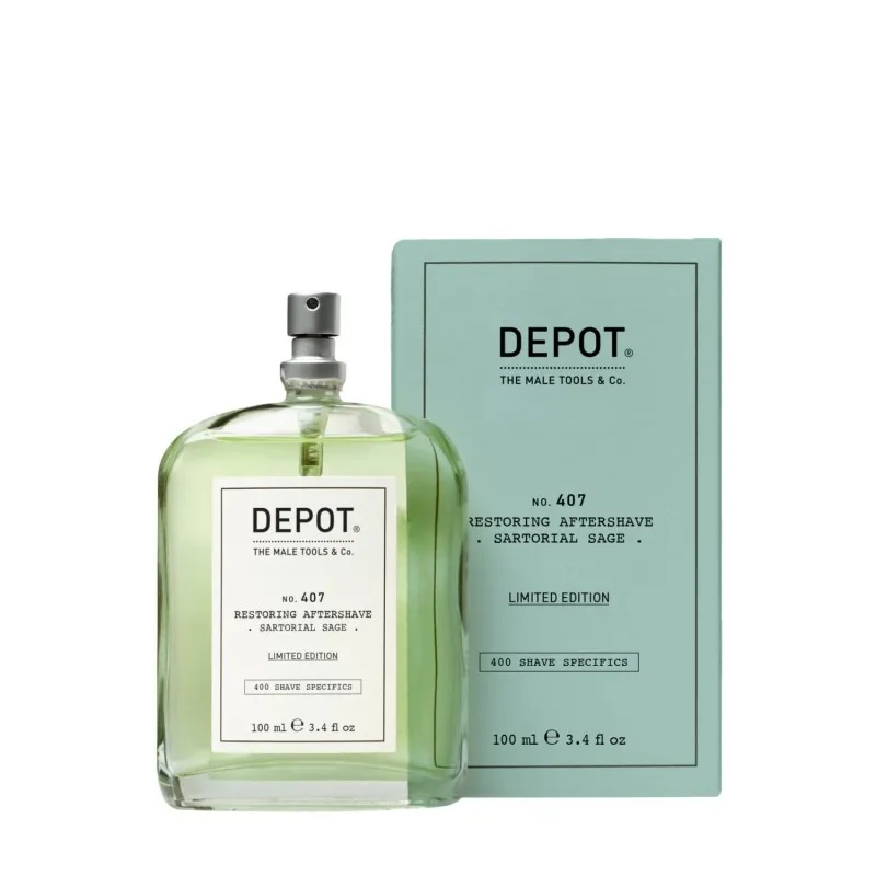 Depot No.407 Restoring Aftershave Sartorial Sage 100ml LIMITED EDITION - lozione dopobarba tonificante