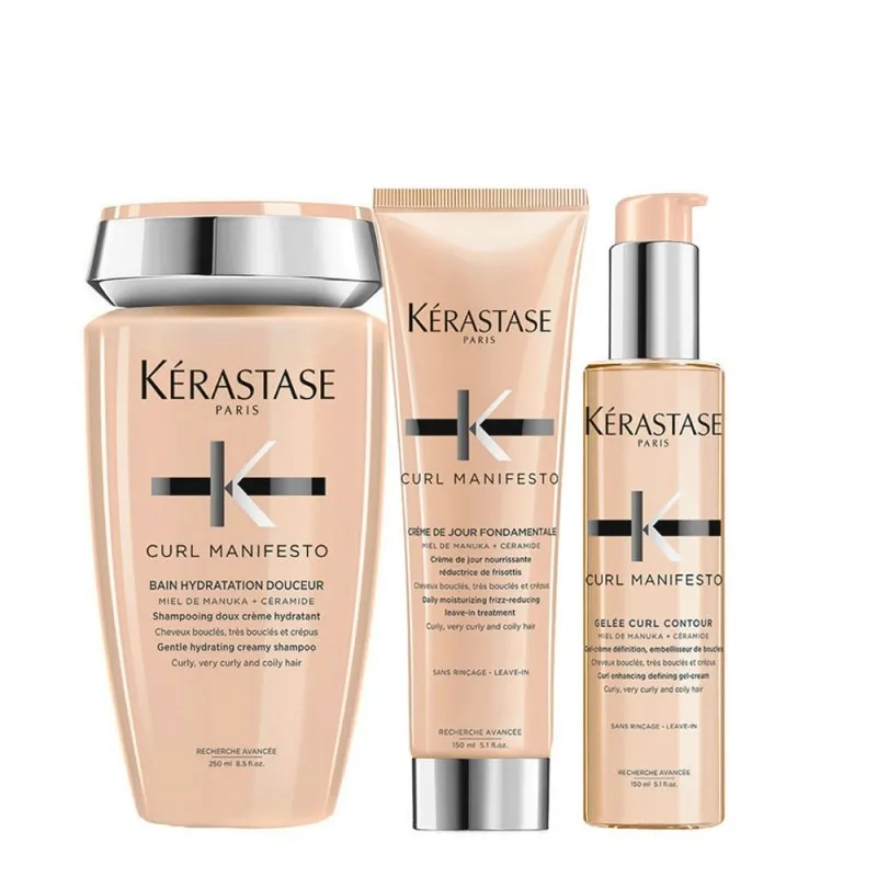 Kerastase Curl Manifesto Bain Hydratation+Creme de jour+Gelee Curl 250+150+150ml