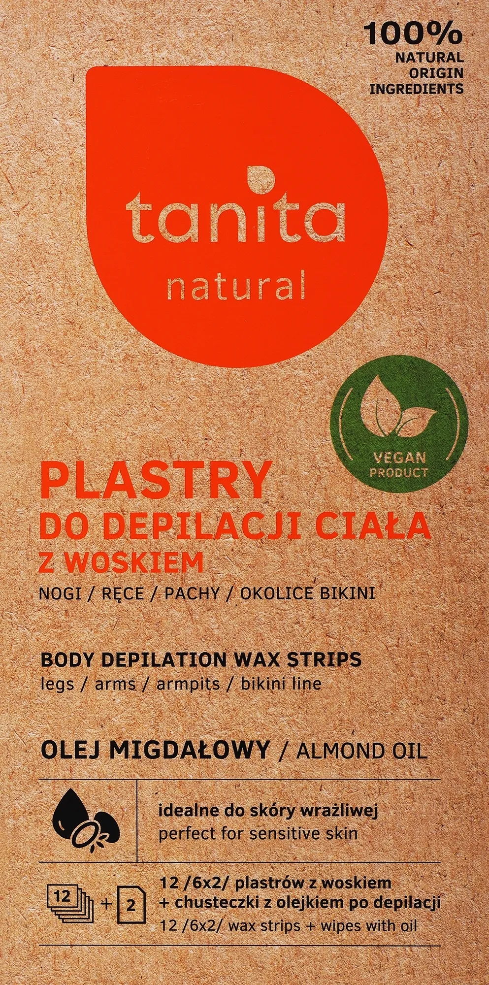 Strisce di cera all'olio di mandorle per la depilazione del corpo