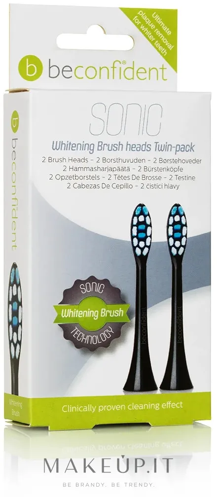 Testine sostituibili per spazzolino sonico, nere, 2 pezzi